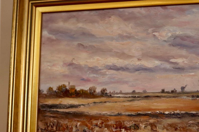Mid-Century Original Swedish Oil on Canvas – Martian Landscape – JOEL LUNDEGÅRD– Vintage & Framed, 39 x 49 cm / 15.4 x 19.3 in