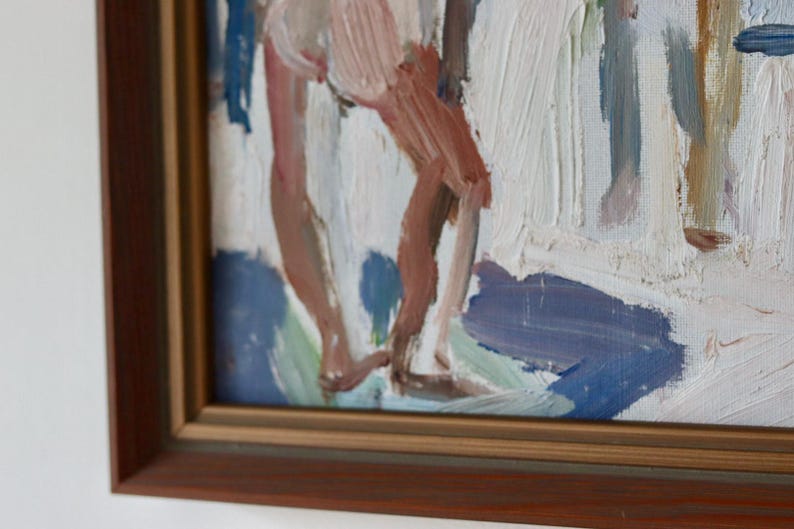 Mid-20th Century Original Swedish Oil on Canvas – Nude Study – ULLA HELLENIUS REIT – Vintage & Framed, 39 x 38 cm / 15.4 x 15 in