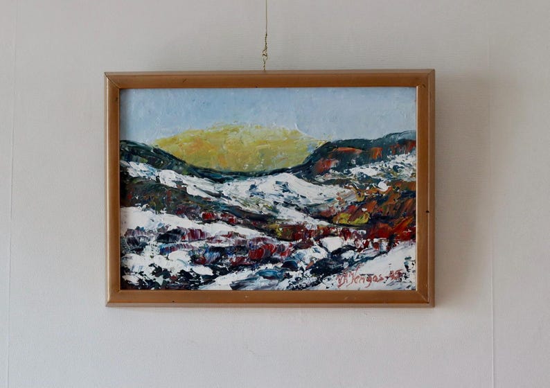 Swedish Oil Painting "Uddevalla 1995" by Veikko Kangas - Vintage, Framed | 36 x 26 cm / 14.2 x 10.2 in