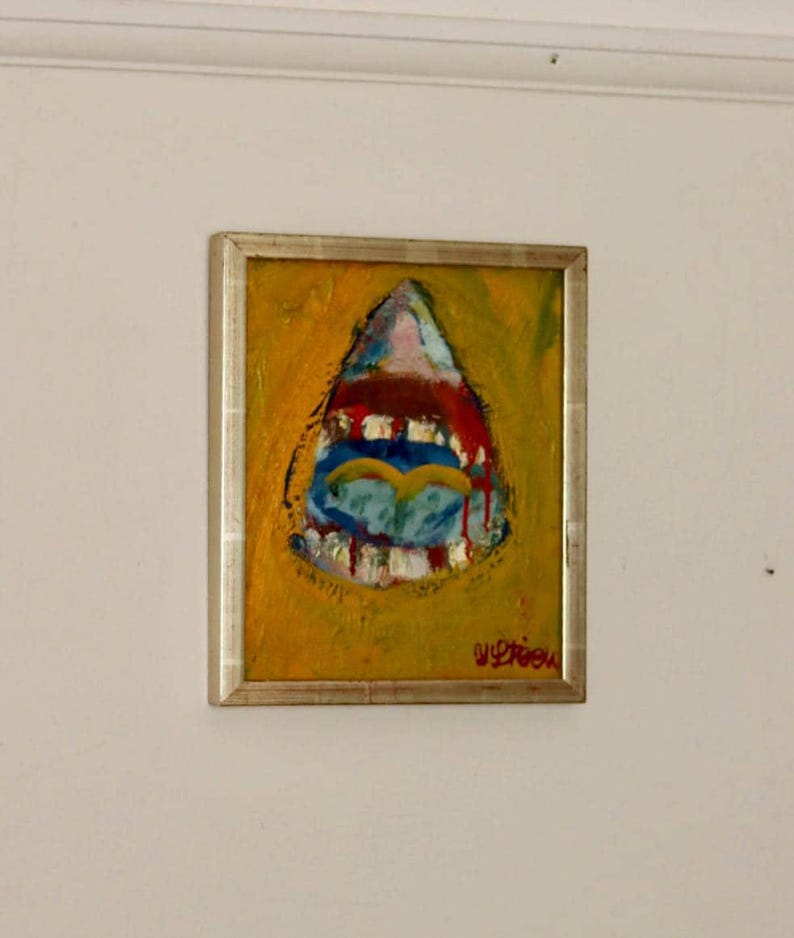 Mid-Century Original Swedish Oil on Canvas "Composition" by YNGVE STEEN - Vintage & Framed