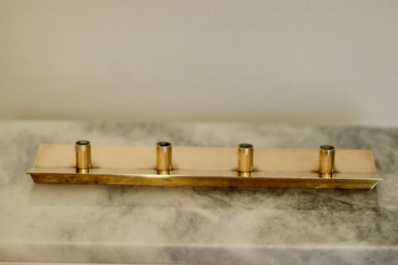 Mid-Century Swedish Brass Candelabra by Pierre Forsell for Skultuna