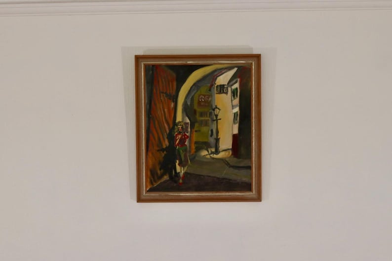 Original Mid Century Swedish Oil on Canvas – “Parisen” by L. Norberg – Vintage & Framed 53 × 45 cm (20.9" × 17.7")