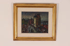Original Swedish Oil on Panel – “City II” by P.O. Zachrisson – Signed & Framed – 36 × 42 cm (14.2" × 16.5")