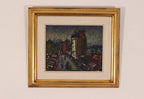 Original Swedish Oil on Panel – “City II” by P.O. Zachrisson – Signed & Framed – 36 × 42 cm (14.2" × 16.5")