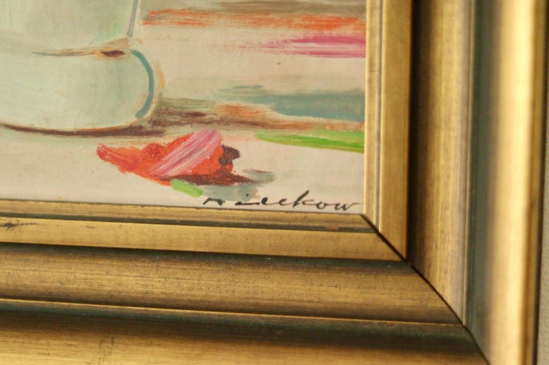 Original Swedish Oil on Panel – “Still Life: Vase of Roses” – Signed & Framed, 40.5 x 34.5 cm (15.9 x 13.6 in)