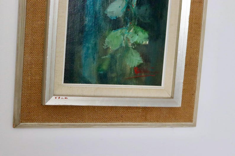 Swedish Mid-Century Oil On Panel Painting" Flower still life, Roses" by RUNE WAHLSTRÖM --Vintage & Framed
