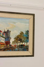 Swedish Oil On Canvas Painting "Moulin Rouge in Paris" by K. ISAKSON --Vintage & Framed