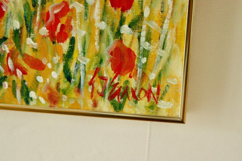 Original Swedish Oil on Canvas Painting "Valmo Vid Olivlund" by Gunnar Ingemar Erixon – Vintage & Framed | 60.5 × 60.5 cm / 23.8 × 23.8 in