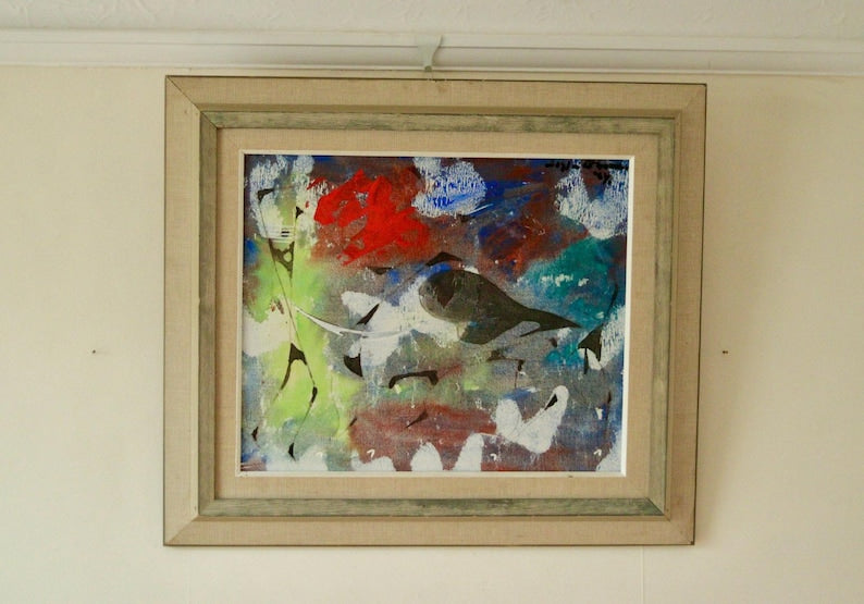 Original Oil Painting "Bullfighting" by Sigfrid Bhamba – Vintage & Framed | 55 × 63 cm / 21.7 × 24.8 in