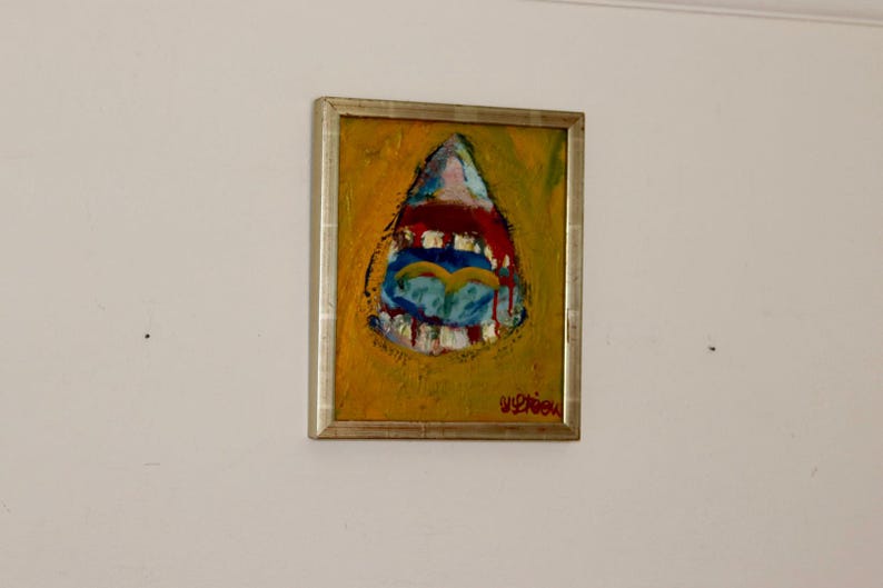Mid-Century Original Swedish Oil on Canvas "Composition" by YNGVE STEEN - Vintage & Framed