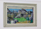 Scandinavian Mid-Century Oil On Canvas Painting" Coastal Landscape " by Selim Soldan --Vintage & Framed