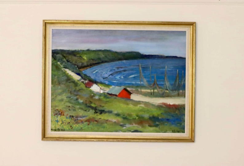 Original 1970's Swedish Vintage Oil On Canvas Painting "Kåseberga" by Harry Sohlberg --Vintage & Framed