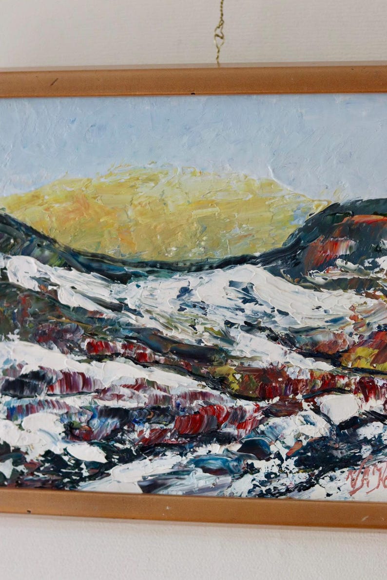 Swedish Oil Painting "Uddevalla 1995" by Veikko Kangas - Vintage, Framed | 36 x 26 cm / 14.2 x 10.2 in