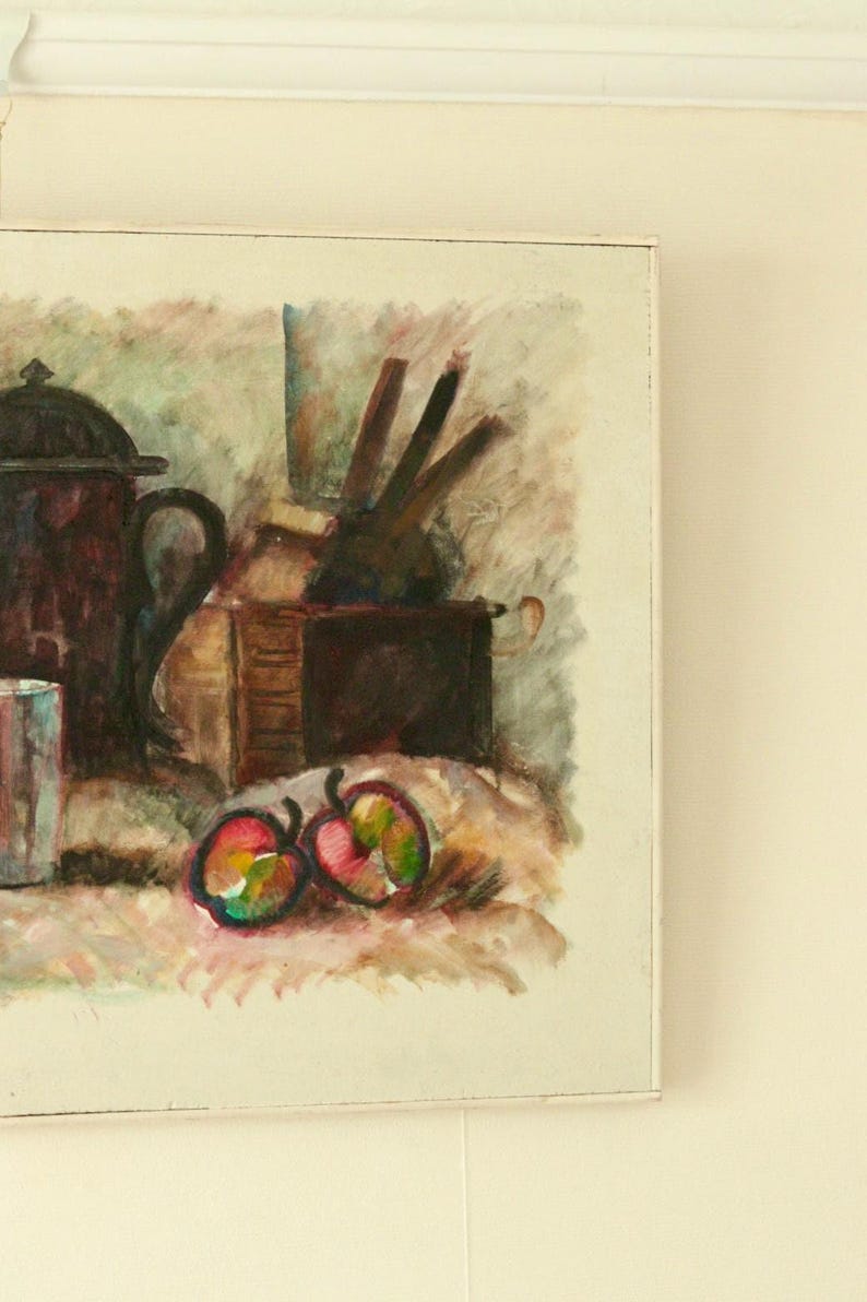 Mid-Century Original Swedish Oil on Panel "Still Life" – GUNNAR BORGENHAG – Vintage & Framed, 71 x 47 cm / 28 x 18.5 in