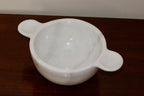Gabriella – White Natural Marble Bowl with handles  | L 32cm W 20cm H 10cm