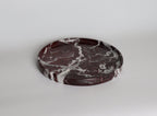 Gabriella – Red Round Marble Tray | W20cm H 2cm