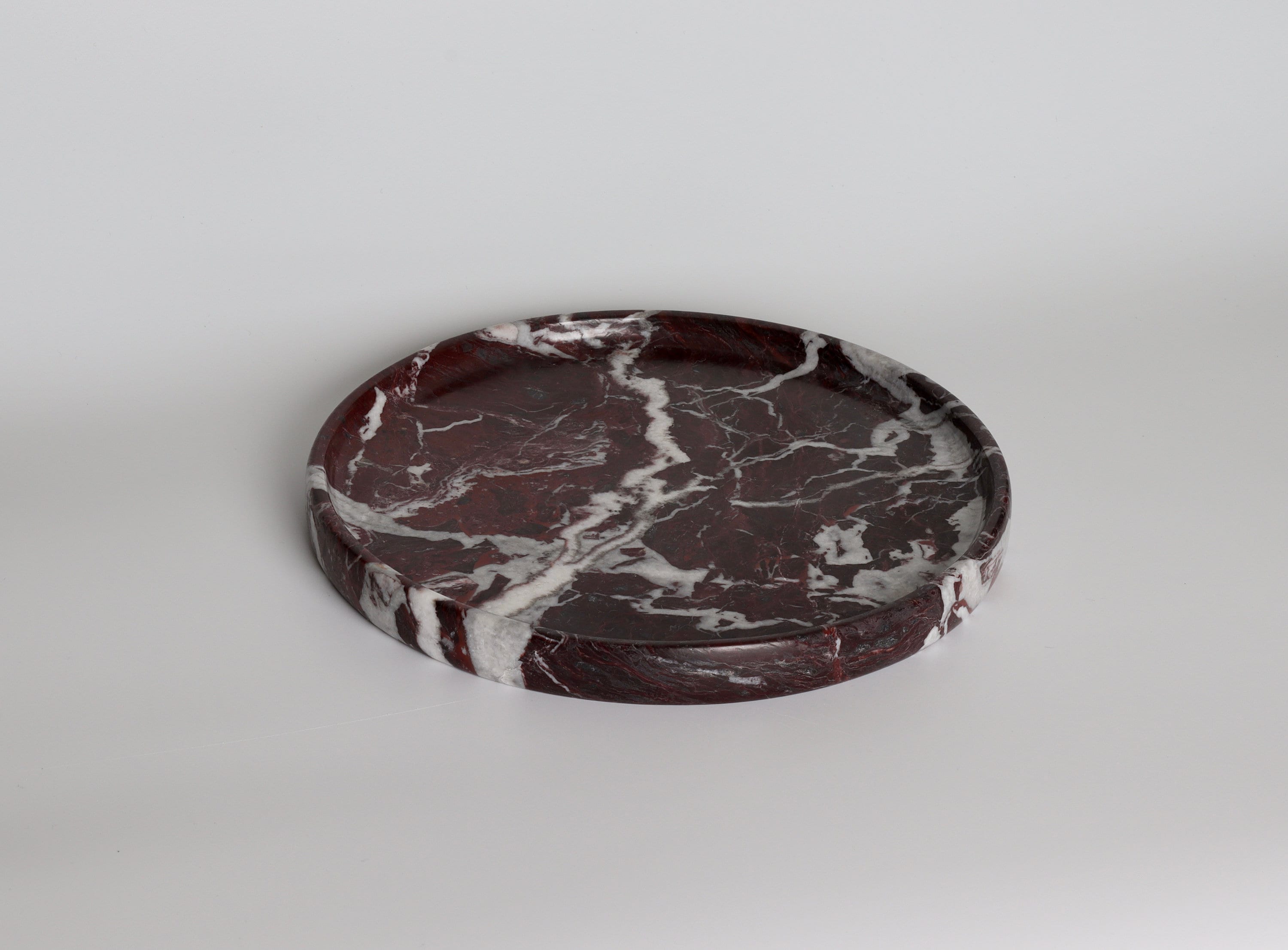 Gabriella – Red Round Marble Tray | W20cm H 2cm