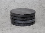 Gabriella – Black Round Natural Marble Coasters - set of 4
