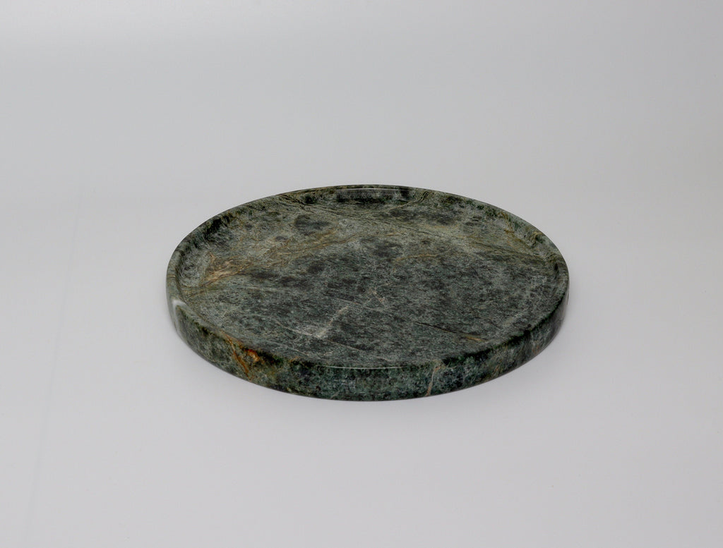 Gabriella – Indian Green Round Marble Tray  | W20cm H 2cm