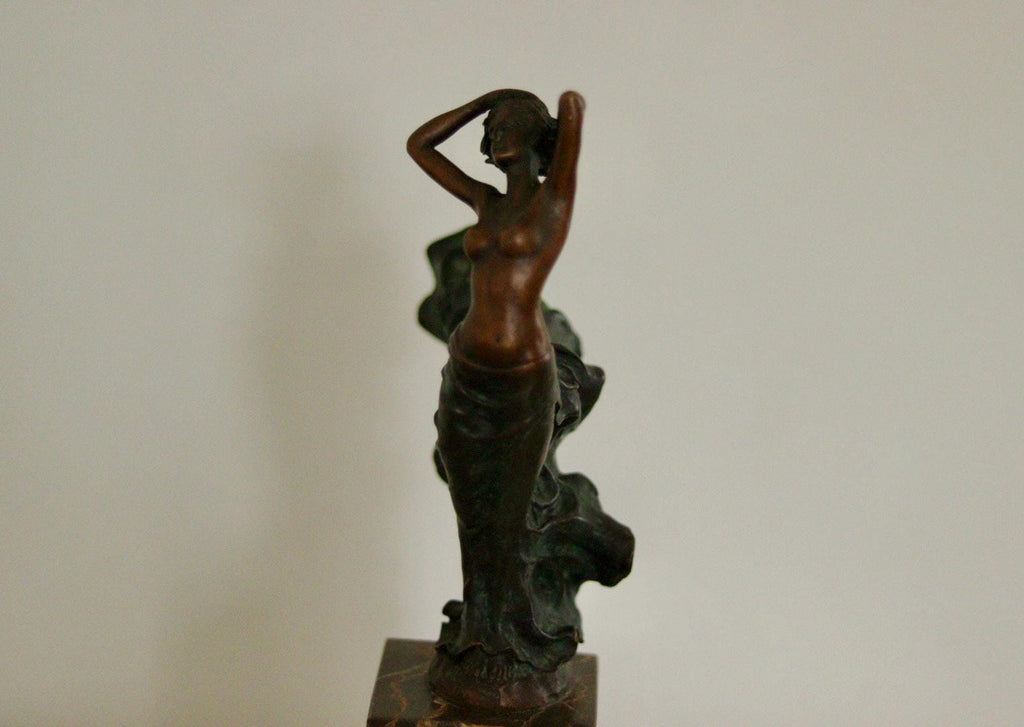 Vintage Bronze Sculpture of Nude Female by JB Deposee, Paris, France