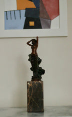Vintage Bronze Sculpture of Nude Female by JB Deposee, Paris, France
