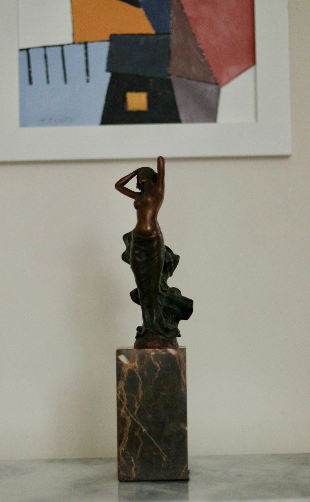 Vintage Bronze Sculpture of Nude Female by JB Deposee, Paris, France