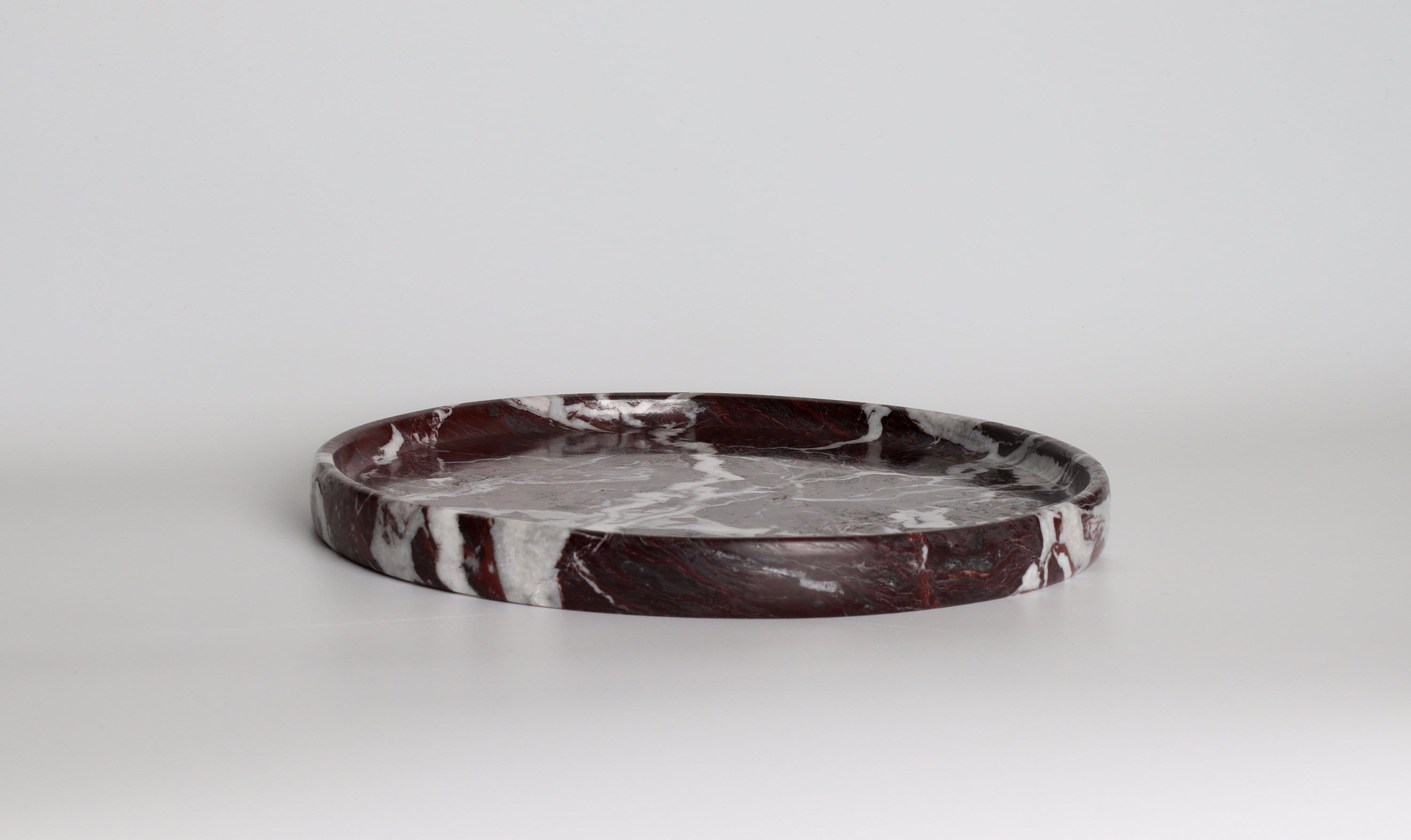 Gabriella – Red Round Marble Tray | W20cm H 2cm