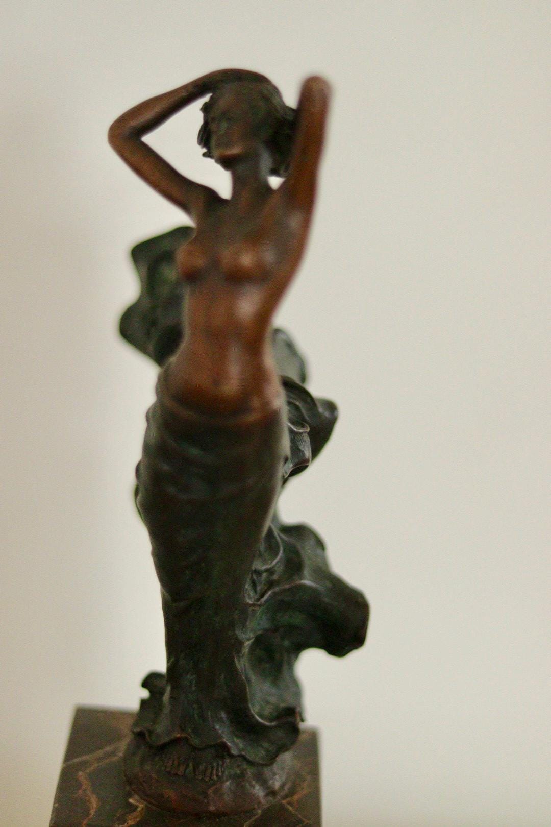 Vintage Bronze Sculpture of Nude Female by JB Deposee, Paris, France