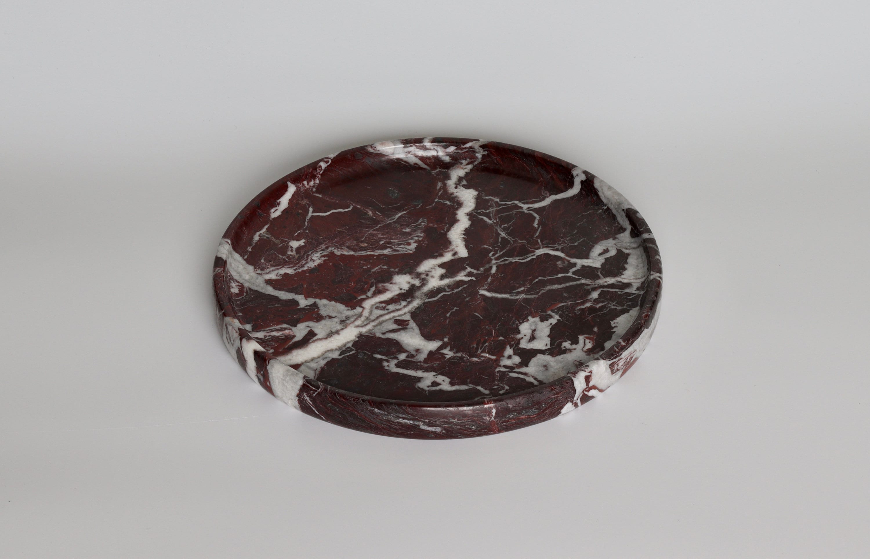 Gabriella – Red Round Marble Tray | W20cm H 2cm