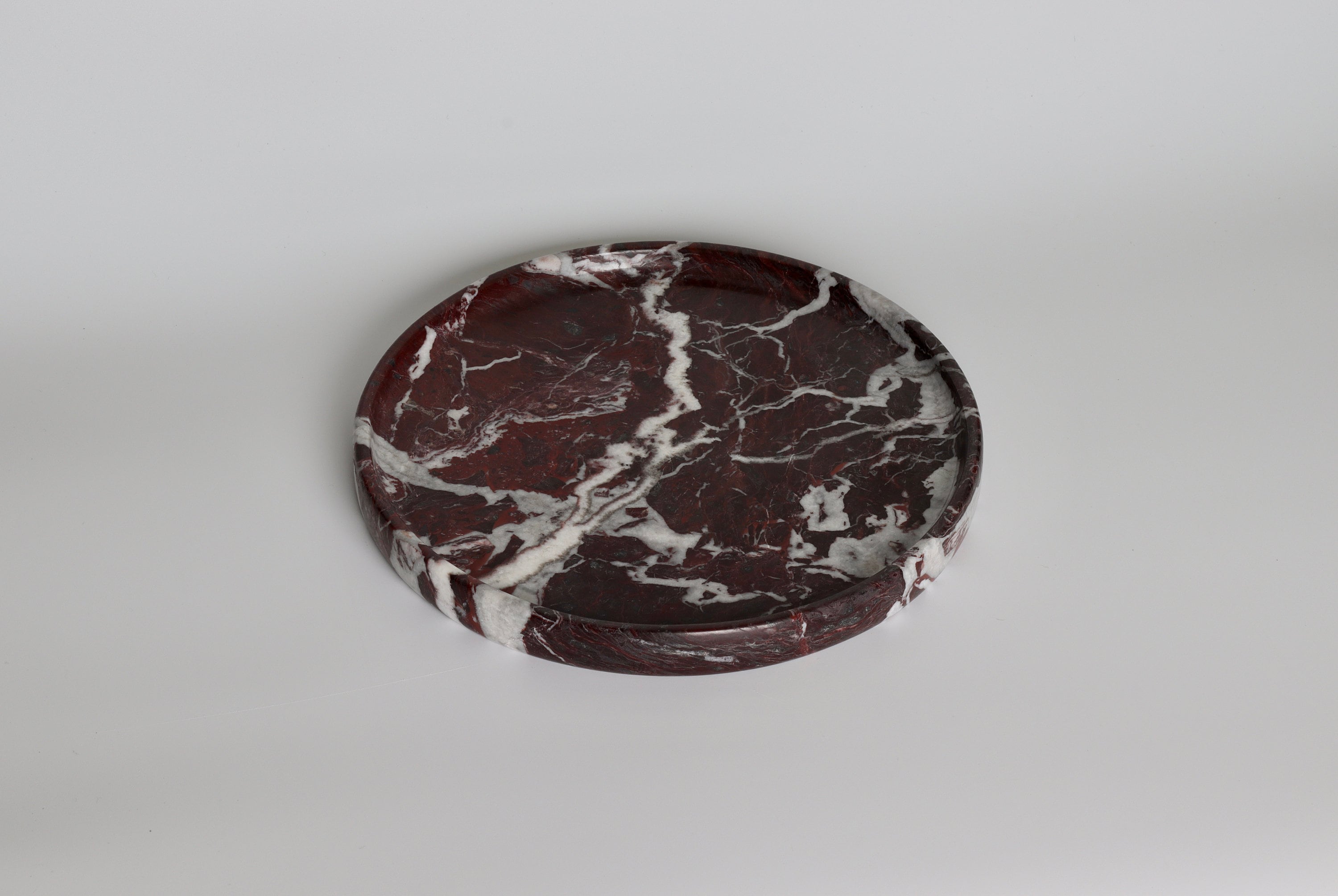 Gabriella – Red Round Marble Tray | W20cm H 2cm