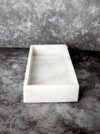 Salvatore – White Natural Marble Tray  | L 30cm W 15cm H 5cm | 2.5kg approx.