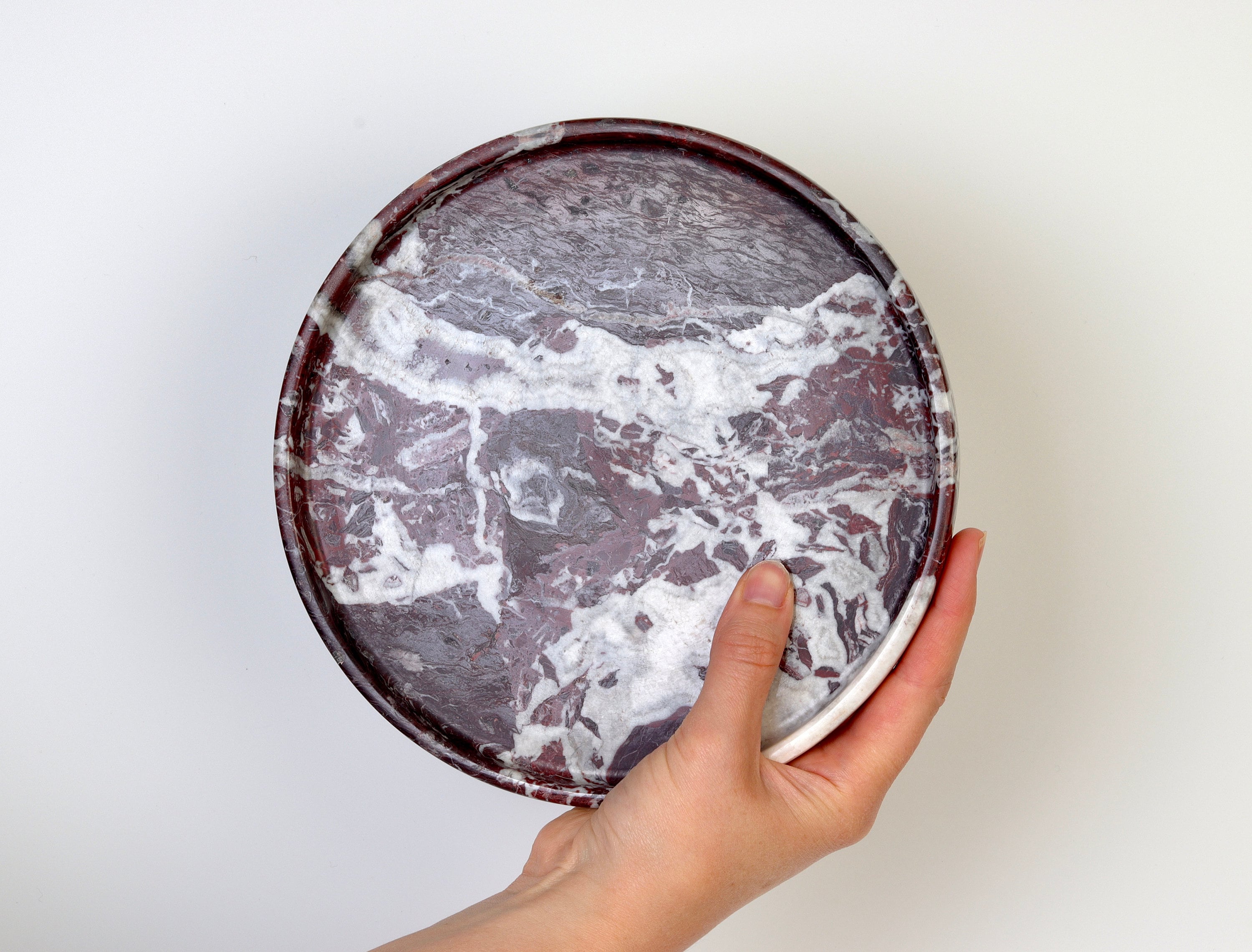 Gabriella – Red Round Marble Tray | W20cm H 2cm