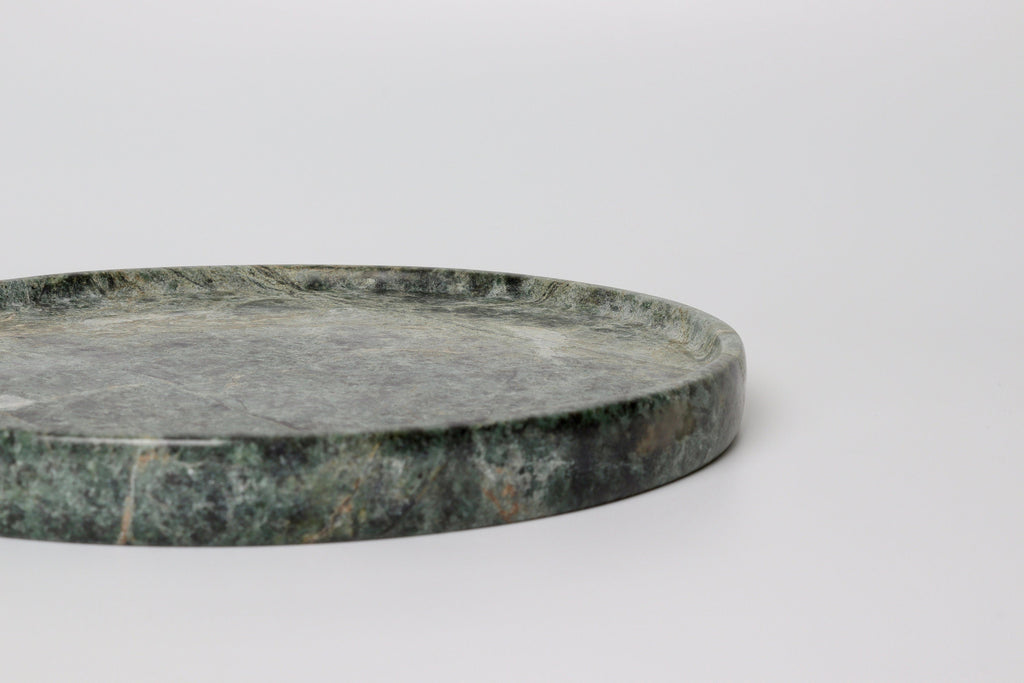 Gabriella – Indian Green Round Marble Tray  | W20cm H 2cm