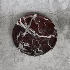 Gabriella – Red Round Marble Tray | W20cm H 2cm