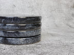 Gabriella – Black Round Natural Marble Coasters - set of 4