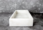 Salvatore – White Natural Marble Tray  | L 30cm W 15cm H 5cm | 2.5kg approx.