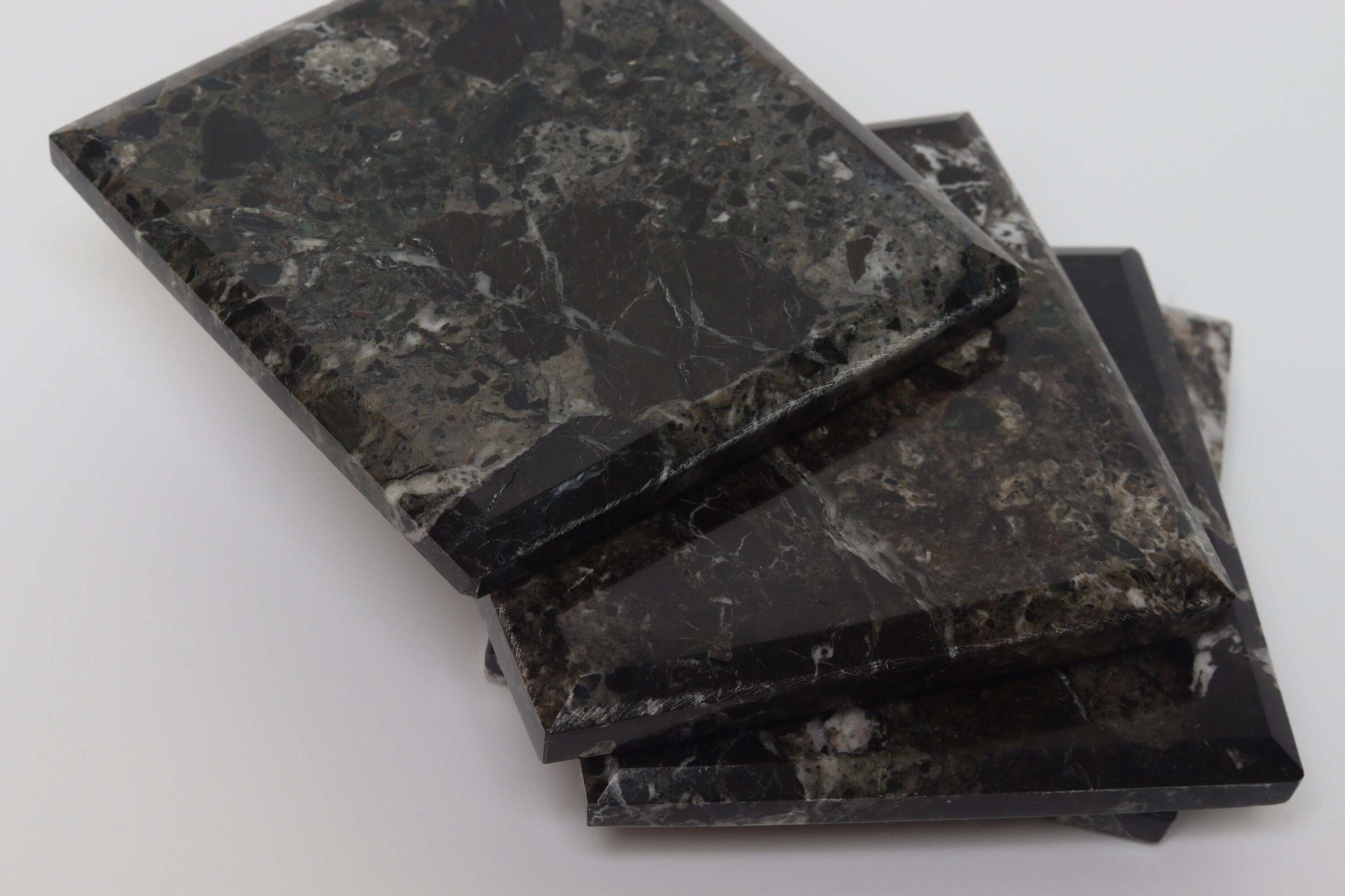 Set of 4 - Madeji Black Marble Coaters