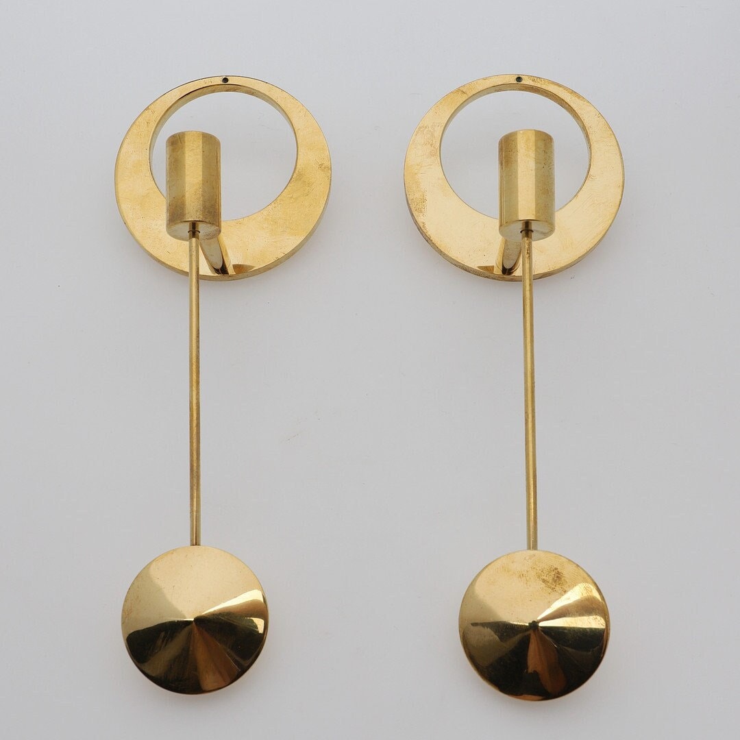 Pair of Vintage Swedish Brass sconces By Arthur Pe, Kolbäck